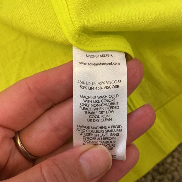 Solid & Striped Women’s The Beach Linen Single-Button Blazer in Neon Size M - Picture 9 of 9